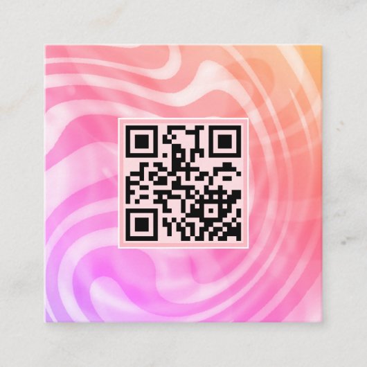Carte De Visite Carré Logo de code QR unique Creative Light Pink (Devant)
