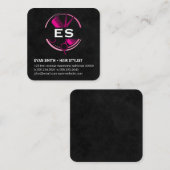 Carte De Visite Carré Logo de coiffeur | Monogramme (Devant / Derrière)