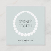 Carte De Visite Carré Logo de collier moderne | Design de bijoux (Devant)