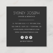 Carte De Visite Carré Logo de collier moderne | Design de bijoux (Dos)