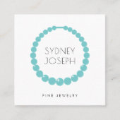 Carte De Visite Carré Logo de collier moderne | Design de bijoux (Devant)