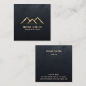 Carte De Visite Carré Logo de construction immobilière simple profession (Devant / Derrière)