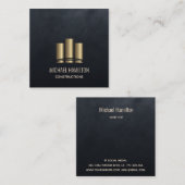 Carte De Visite Carré Logo de construction immobilière simple profession (Devant / Derrière)