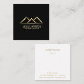 Carte De Visite Carré Logo de construction immobilière simple profession (Devant / Derrière)