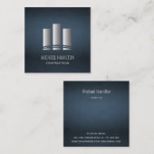 Carte De Visite Carré Logo de construction immobilière simple profession (Devant / Derrière)