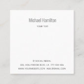 Carte De Visite Carré Logo de construction immobilière simple profession (Dos)