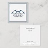 Carte De Visite Carré Logo de construction immobilière simple profession (Devant / Derrière)