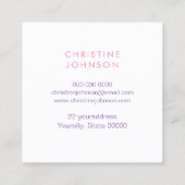 Carte De Visite Carré logo de fleur de lotus bleu violet (Dos)