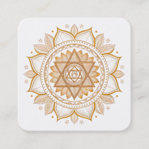 Carte De Visite Carré Logo de fleur de lotus élégant Yoga