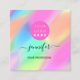 Carte De Visite Carré Logo de la boutique de maquillage professionnel QR