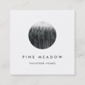 Carte De Visite Carré Logo de la forêt aquarelle (Devant)