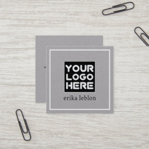 Carte De Visite Carré Logo de la marque / nom sur le gris avant
