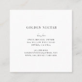 Carte De Visite Carré Logo de la Reine Bee Crown (Dos)