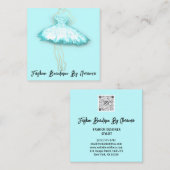 Carte De Visite Carré Logo de la robe de mode QR Code Parties scintillan (Devant / Derrière)