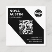 Carte De Visite Carré Logo de la société géométrique simple en gras Code (Devant)