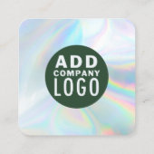 Carte De Visite Carré Logo de la société holographique QR Code (Dos)