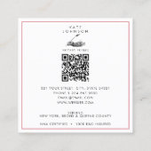 Carte De Visite Carré Logo de l'agent de signature de notaire moderne Fe (Dos)