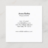 Carte De Visite Carré Logo de l'aiguille de l'acupuncture d'or (Dos)