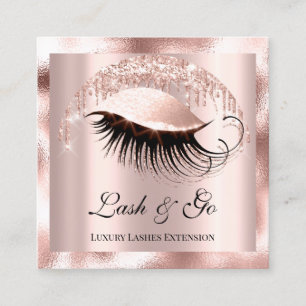 Carte De Visite Carré Logo de l'artiste de maquillage Eyelash Extension 