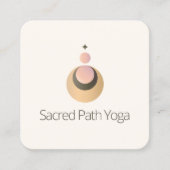 Carte De Visite Carré Logo de l'enseignant de yoga Celestial Boho (Devant)