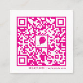 Carte De Visite Carré Logo de l'entreprise de ballons | Code QR (Dos)