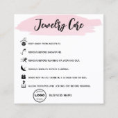 Carte De Visite Carré Logo de l'entreprise de Merci de joaillerie élégan (Devant)