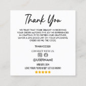 Carte De Visite Carré Logo de l'entreprise de Merci de joaillerie élégan (Dos)