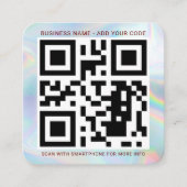Carte De Visite Carré Logo de l'entreprise et code QR do-it-yourself hol (Devant)