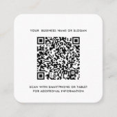 Carte De Visite Carré Logo de l'entreprise et code QR simple (Devant)