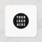 Carte De Visite Carré Logo de l'entreprise et code QR simple (Dos)