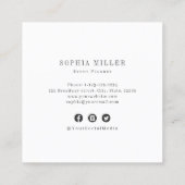 Carte De Visite Carré Logo de l'entreprise personnalisée de la frontière (Dos)