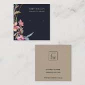 CARTE DE VISITE CARRÉ LOGO DE L'ÉTUDE DE RESTAURATION DU BLOSSOM DE NOIR (Devant / Derrière)