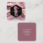 Carte De Visite Carré logo de l'hippocampe sur l'agneau à broussailles (Devant / Derrière)