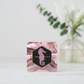 Carte De Visite Carré logo de l'hippocampe sur l'agneau à broussailles (Debout devant)