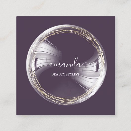 Carte De Visite Carré Logo de maquillage de beauté professionnelle Bubbl (Devant)