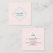Carte De Visite Carré Logo de maquillage professionnel de beauté Pink MI (Devant / Derrière)