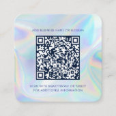 Carte De Visite Carré Logo de Marque Moderne et Code QR Holographique (Devant)