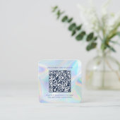 Carte De Visite Carré Logo de Marque Moderne et Code QR Holographique (Debout devant)