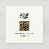 Carte De Visite Carré Logo de monogramme professionnel QR Code avant et (Dos)