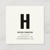 Carte De Visite Carré Logo de monogramme professionnel QR Code avant et (Devant)