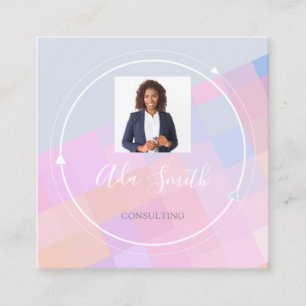 Carte De Visite Carré Logo de QRCode Conseils photo personnalisés Financ