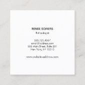 Carte De Visite Carré Logo de réflexologie (Dos)