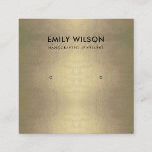 CARTE DE VISITE CARRÉ LOGO DE REGAL PALE GOLD FOIL STUD EARRÊT AFFICHER