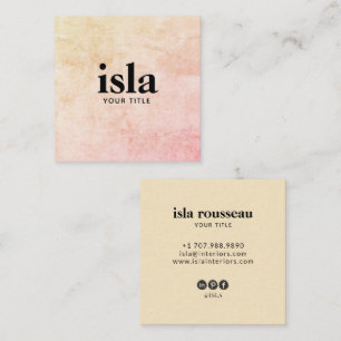 Carte De Visite Carré Logo de typographie professionnelle Soft Blush Cre