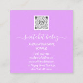 Carte De Visite Carré Logo de vêtements de mode QR Code Parties scintill (Dos)