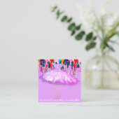 Carte De Visite Carré Logo de vêtements de mode QR Code Parties scintill (Debout devant)