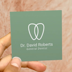 Carte De Visite Carré Logo dentaire dentaire minimaliste Soins dentaires