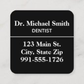 Carte De Visite Carré Logo dentaire moderne Circle Dentiste et Bureau de (Dos)