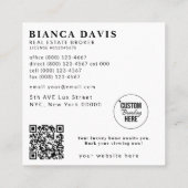 Carte De Visite Carré Logo d'entreprise immobilier de luxe Photo QR Code (Dos)