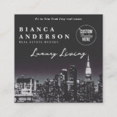 Carte De Visite Carré Logo d'entreprise immobilier de luxe Photo QR Code (Devant)